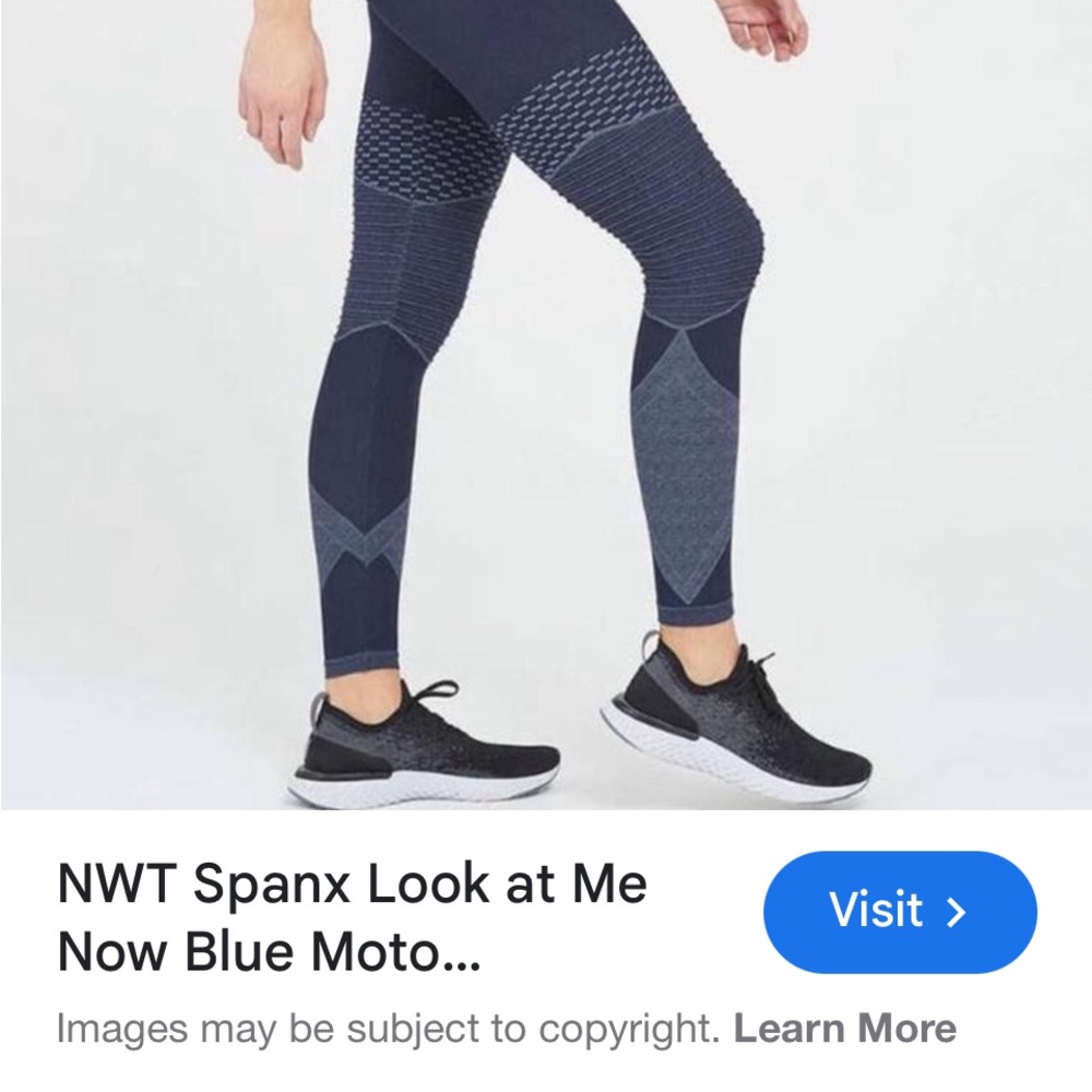 SPANX Navy Textured Leggings
